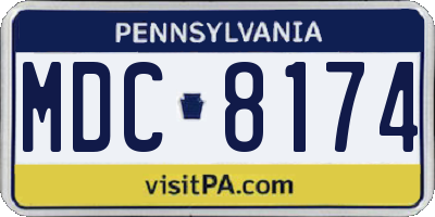 PA license plate MDC8174