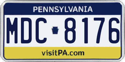 PA license plate MDC8176