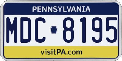 PA license plate MDC8195