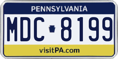 PA license plate MDC8199