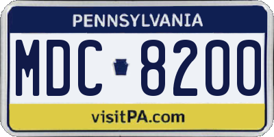 PA license plate MDC8200