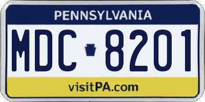 PA license plate MDC8201