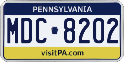 PA license plate MDC8202