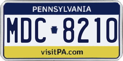 PA license plate MDC8210
