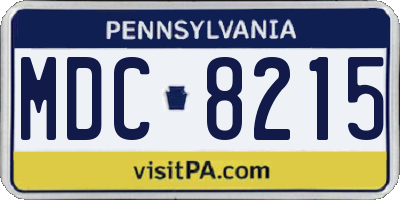 PA license plate MDC8215