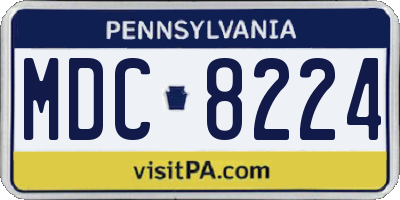 PA license plate MDC8224