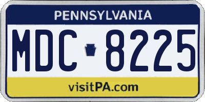 PA license plate MDC8225