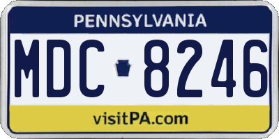 PA license plate MDC8246