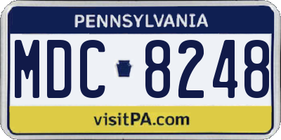 PA license plate MDC8248