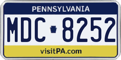 PA license plate MDC8252