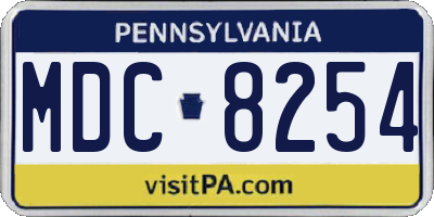 PA license plate MDC8254