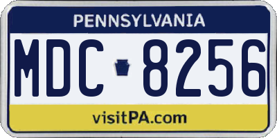 PA license plate MDC8256