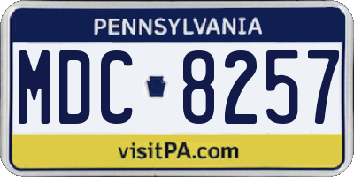 PA license plate MDC8257