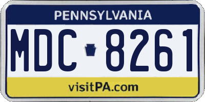 PA license plate MDC8261