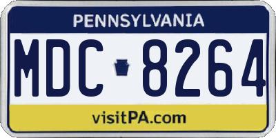 PA license plate MDC8264