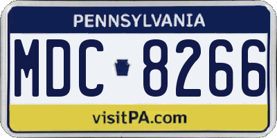 PA license plate MDC8266