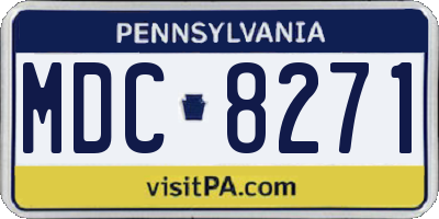 PA license plate MDC8271