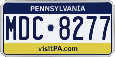 PA license plate MDC8277