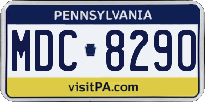 PA license plate MDC8290