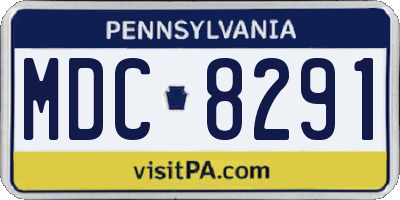 PA license plate MDC8291