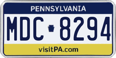 PA license plate MDC8294