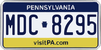 PA license plate MDC8295