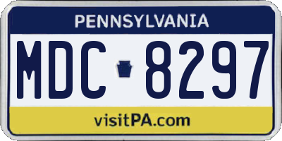 PA license plate MDC8297