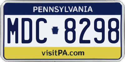 PA license plate MDC8298