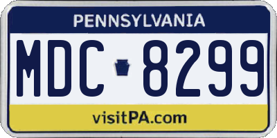 PA license plate MDC8299