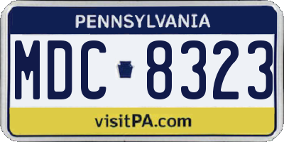 PA license plate MDC8323