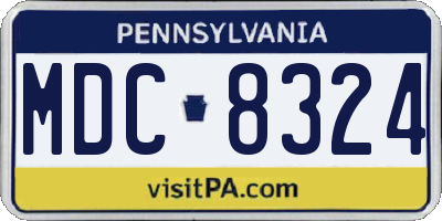 PA license plate MDC8324