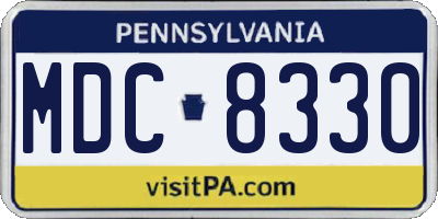 PA license plate MDC8330