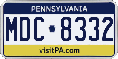 PA license plate MDC8332