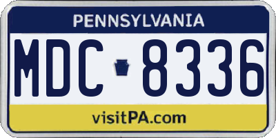 PA license plate MDC8336