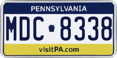 PA license plate MDC8338