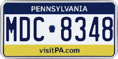 PA license plate MDC8348