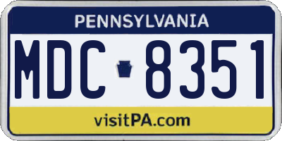 PA license plate MDC8351