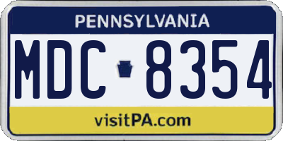 PA license plate MDC8354
