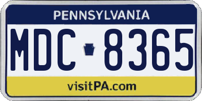 PA license plate MDC8365