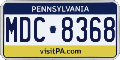 PA license plate MDC8368