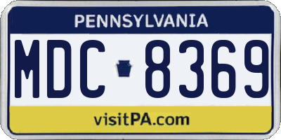 PA license plate MDC8369
