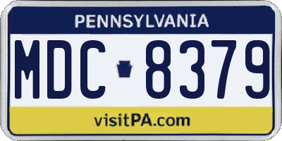 PA license plate MDC8379