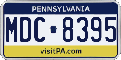 PA license plate MDC8395