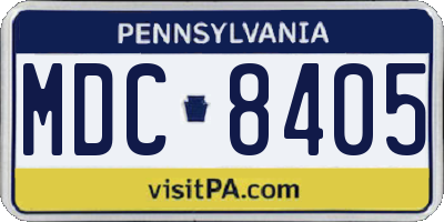 PA license plate MDC8405