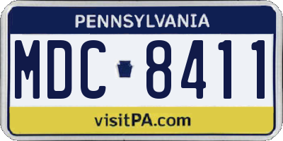 PA license plate MDC8411
