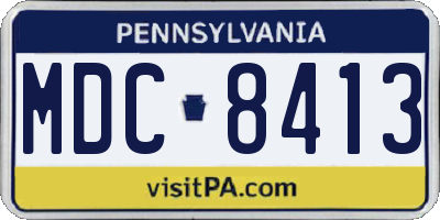 PA license plate MDC8413