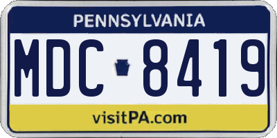 PA license plate MDC8419
