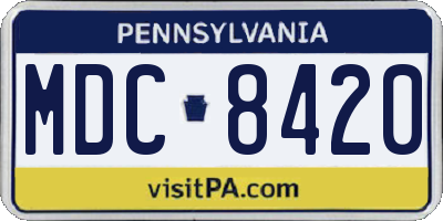 PA license plate MDC8420