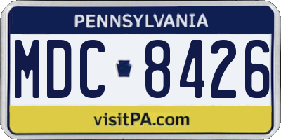 PA license plate MDC8426