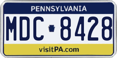 PA license plate MDC8428
